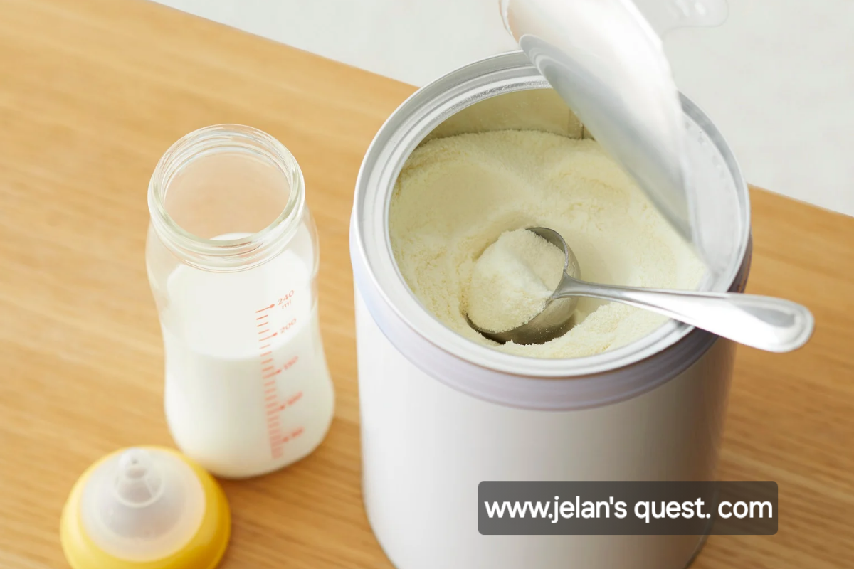 A-container-of-baby-formula-with-a-scoop-and-a-feeding-bottle-partially-filled-with-prepared-formula.