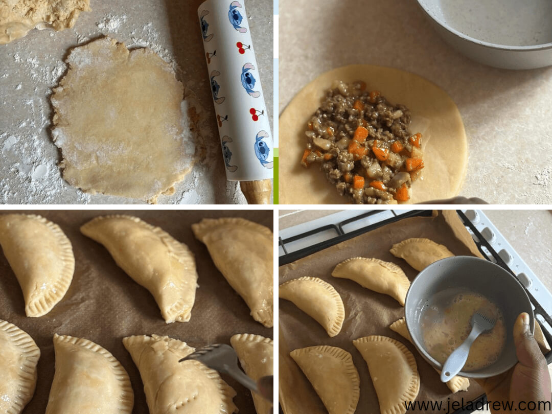 Step-by-Step-rolling-of-the-dough-for-homemade-meatpie-recipe
