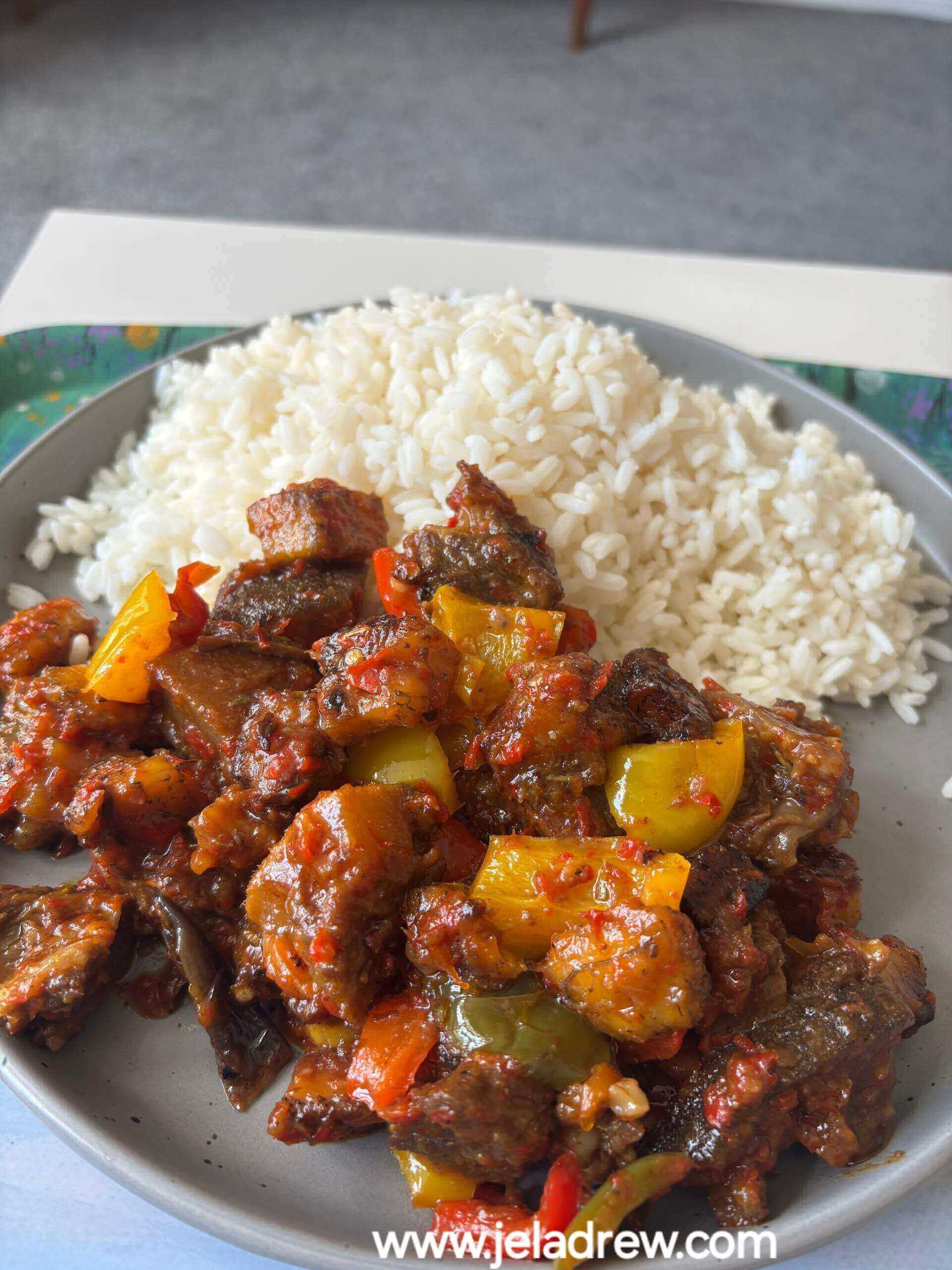 Peppered-Gizzard-with-White-rice