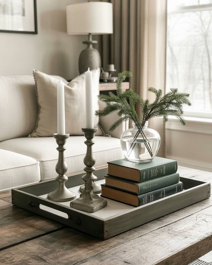 Winter-themed-books-well-arranged-on-coffee-table