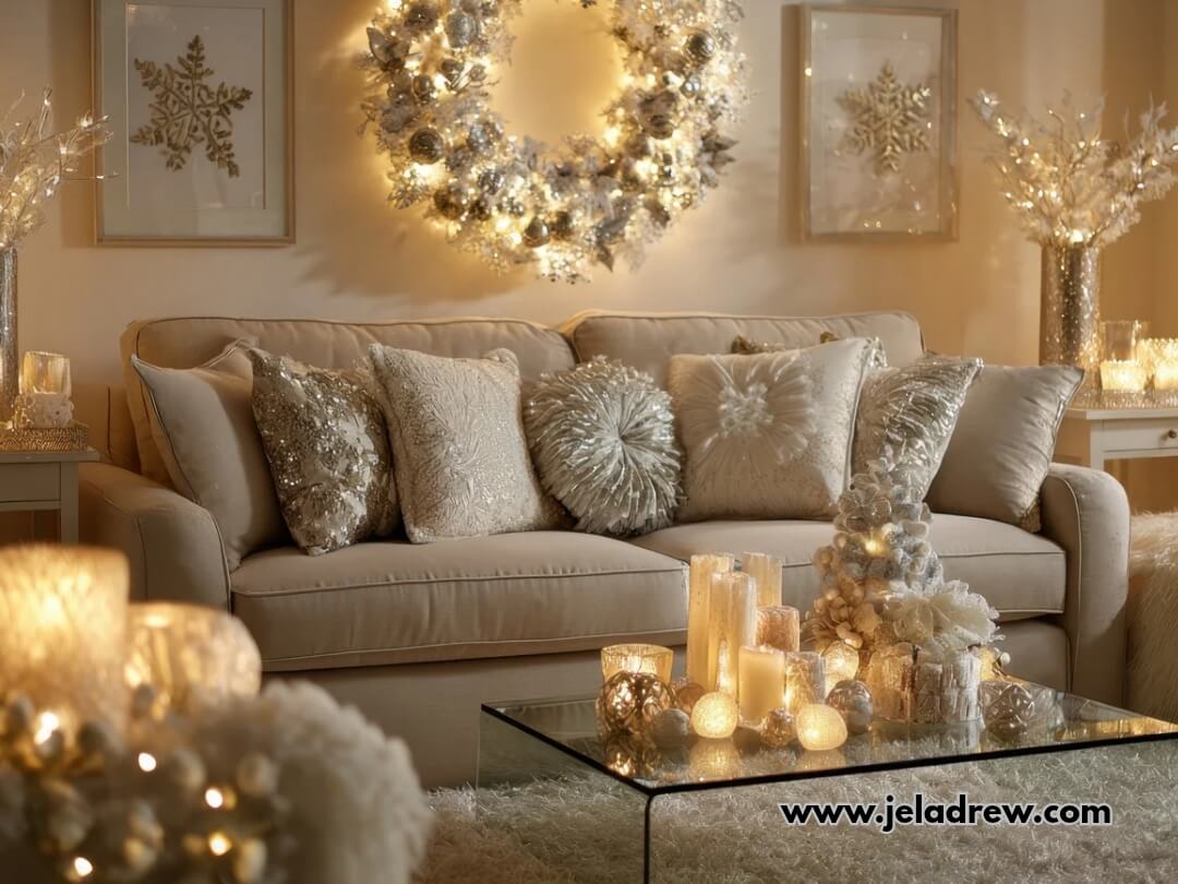 Fairy-lights-affordable-Christmas-living-room-decor