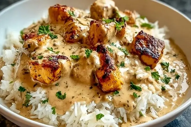 Smothered-Chicken-and-rice