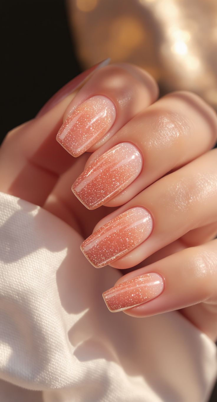 Neutral-glitter-gradient-nails