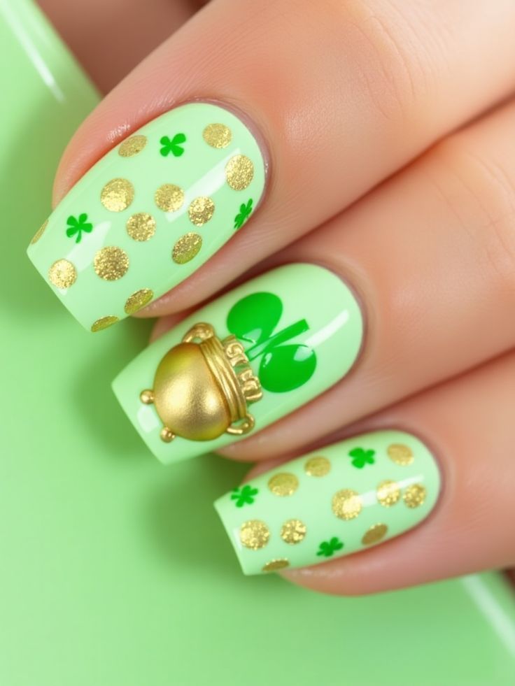 Gold-coin-design-festive-St-Patric's-Day-nail-ideas