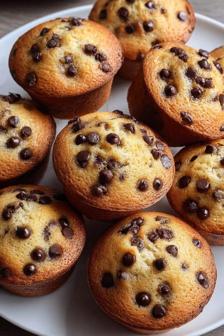 baked-chocolate-chip-muffins-with-golden-tops-baby-shower-food
