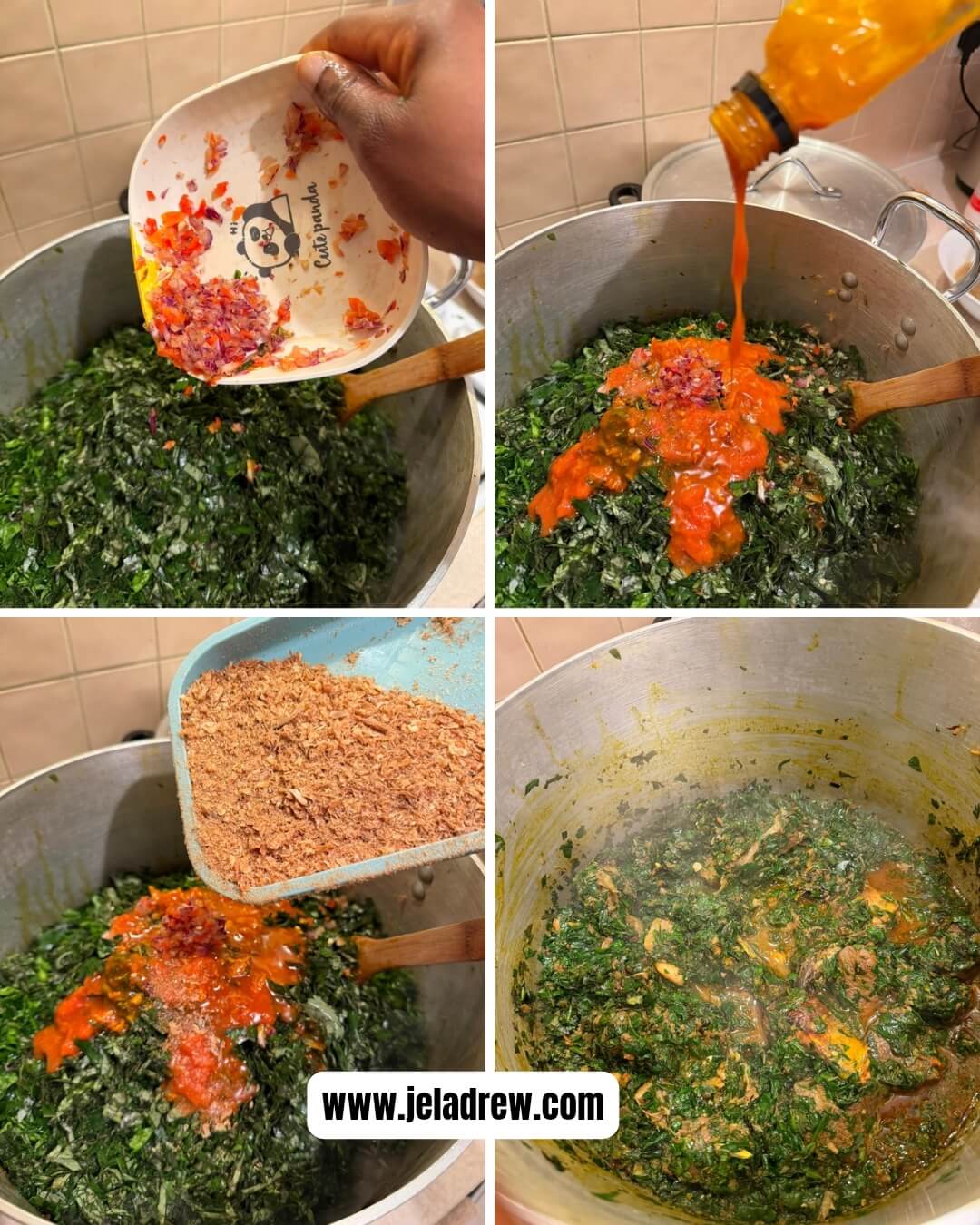 Adding-the-remaining-crayfish-blended-pepper-and-onions-and oil-into-the-soup-for-extra-flavor-and-spice