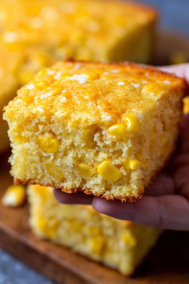 cornbread-with-sweet-corn-kernels and-a-golden-crust-15-4th-july-side-dishes-every-one-will-love
