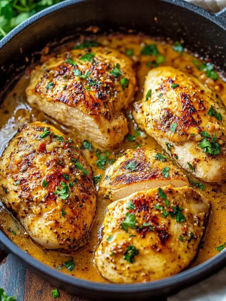 Garlic-butter-chicken-breast-in-a-pan