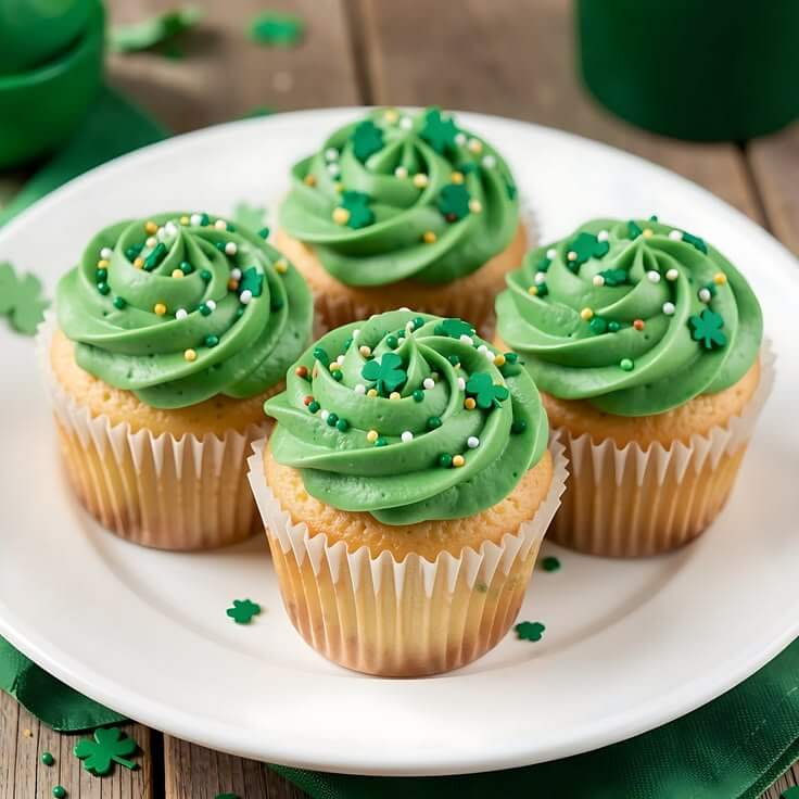 pistachio-cup-cake-with-sham-rock-topper