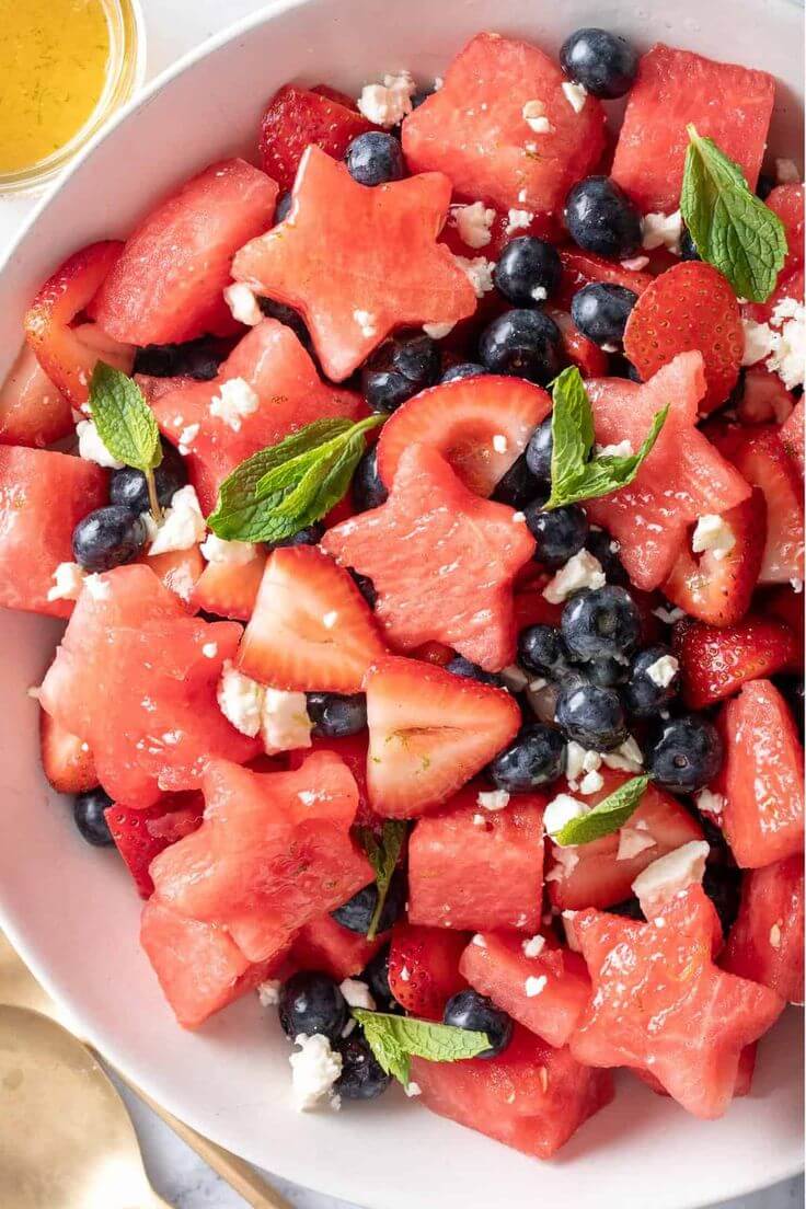 Fresh-watermelon-strawberry-and-blueberry-fruit-salad-with-mint-leaves