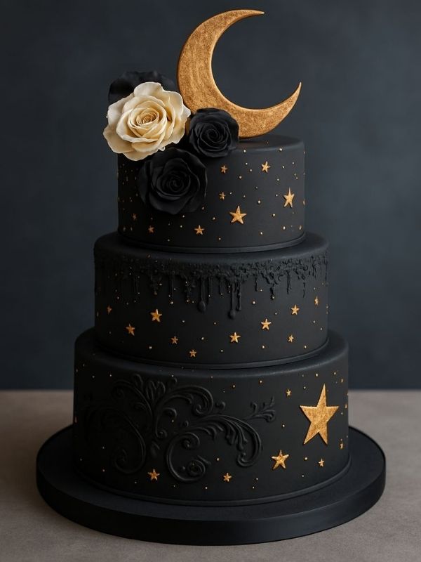 Elegant-Black-and-Gold-Graduation-Cake-Ideas