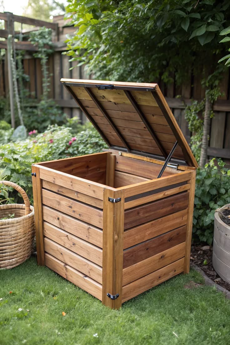 wooden-compost-bin-stylish-backyard-setup
