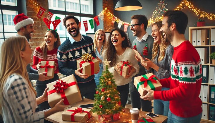 fun-office-christmas-party-white-elephant-gift-exchange-laughter