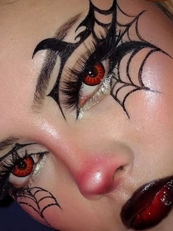 Halloween-Makeup-fo-Beginner-spider-web-eye