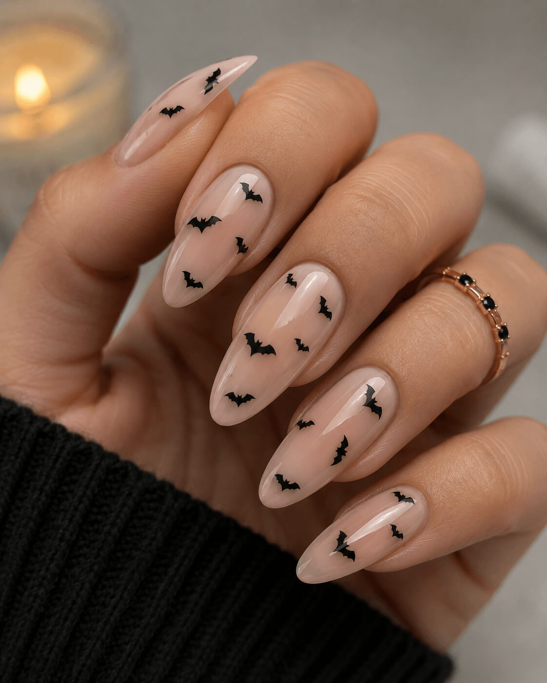 Bats-in-flight-30-Halloween-nail-ideas