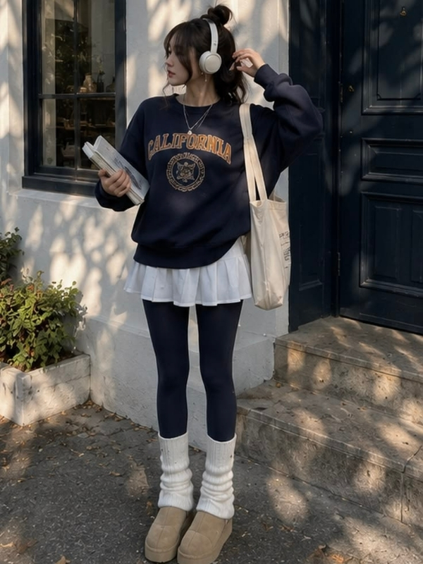 Cute-Skirt-and-Leggings-Outfit
