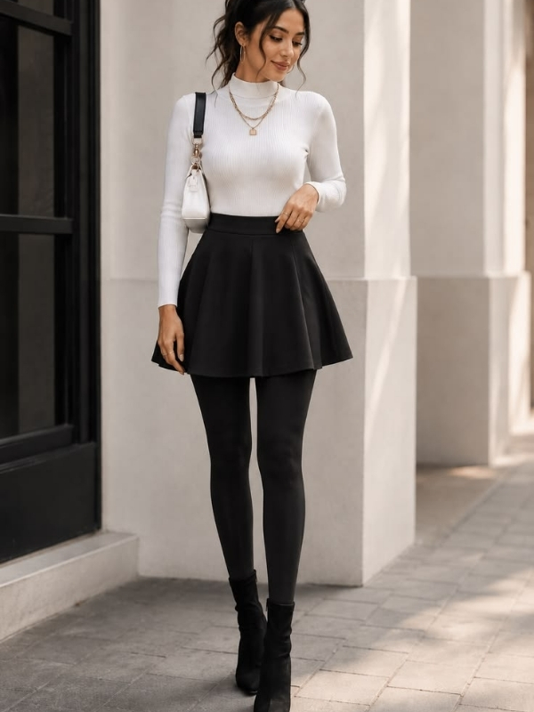 Cute-Skirt-and-Leggings-Outfit