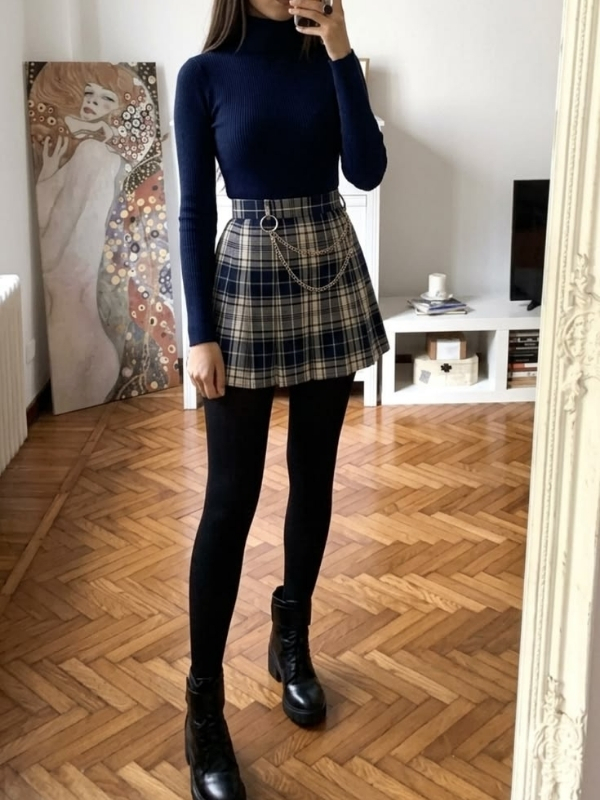 Cute-Skirt-and-Leggings-Outfit