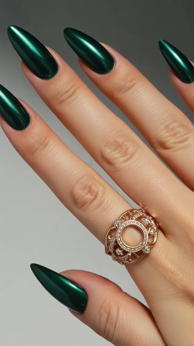 Deep-forest-green-nails