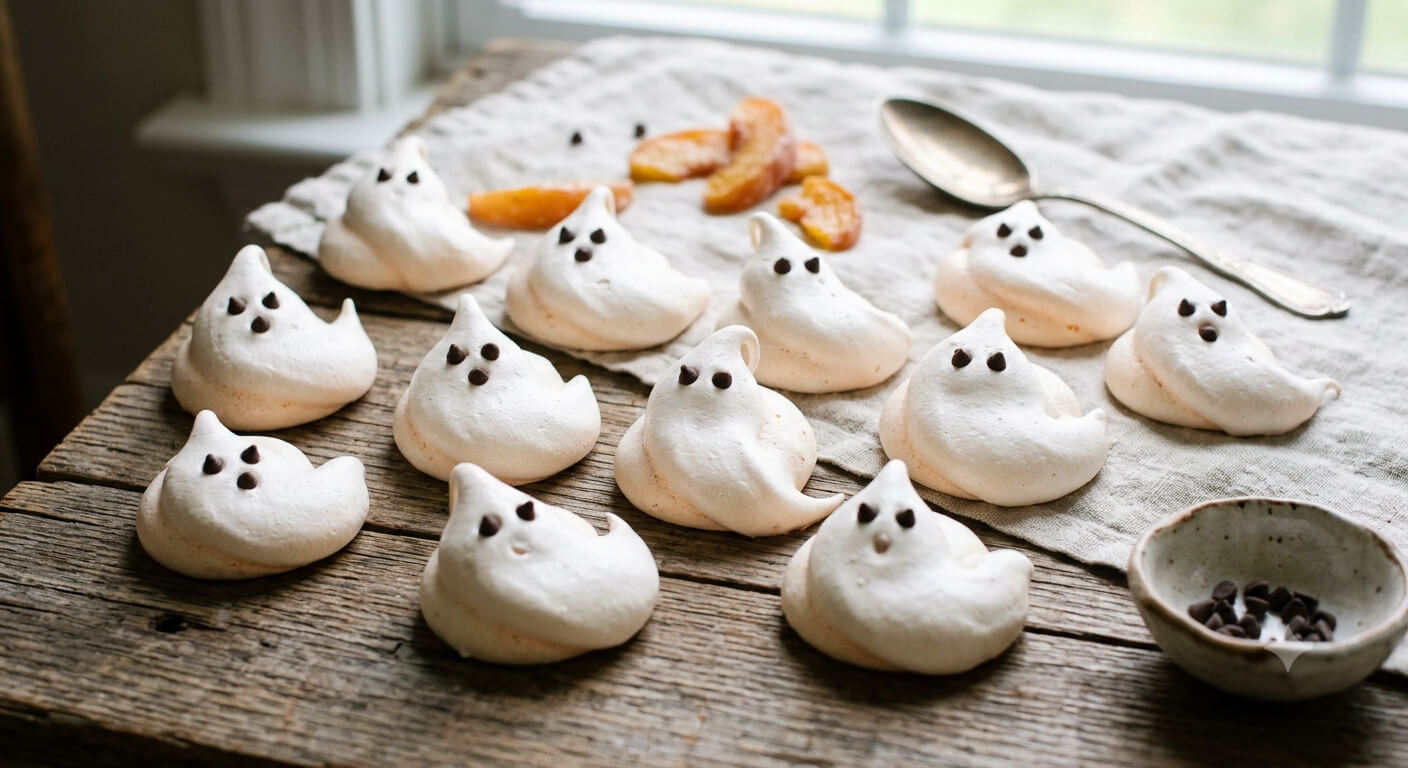 Peach-ghost-meringues
