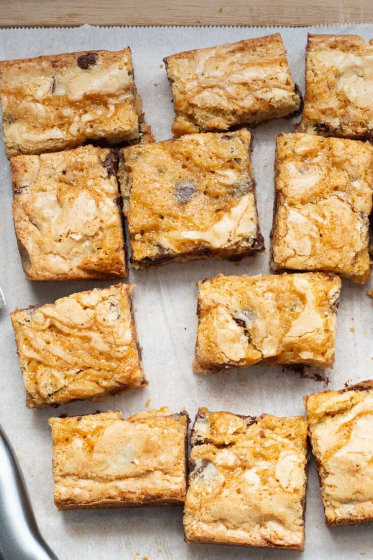 Salted-peach-blondies-35-peach-dessert-ideas