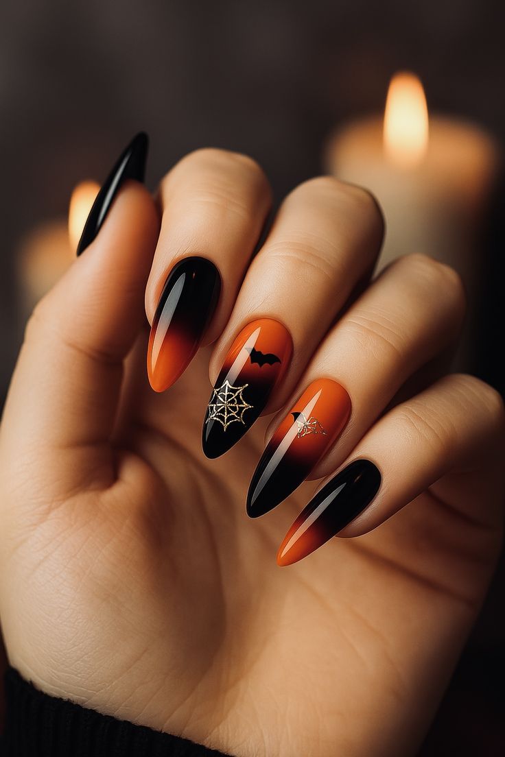 two-tone-split-Halloween-nail-ideas