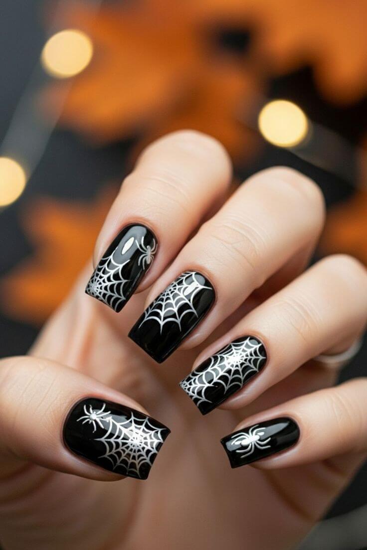 Web-accents-30-Halloween-nail-ideas